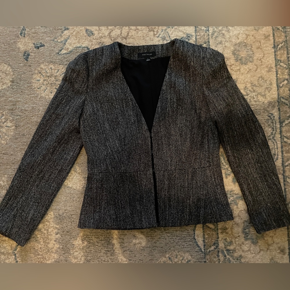 Ann Taylor Black and Gray Blazer